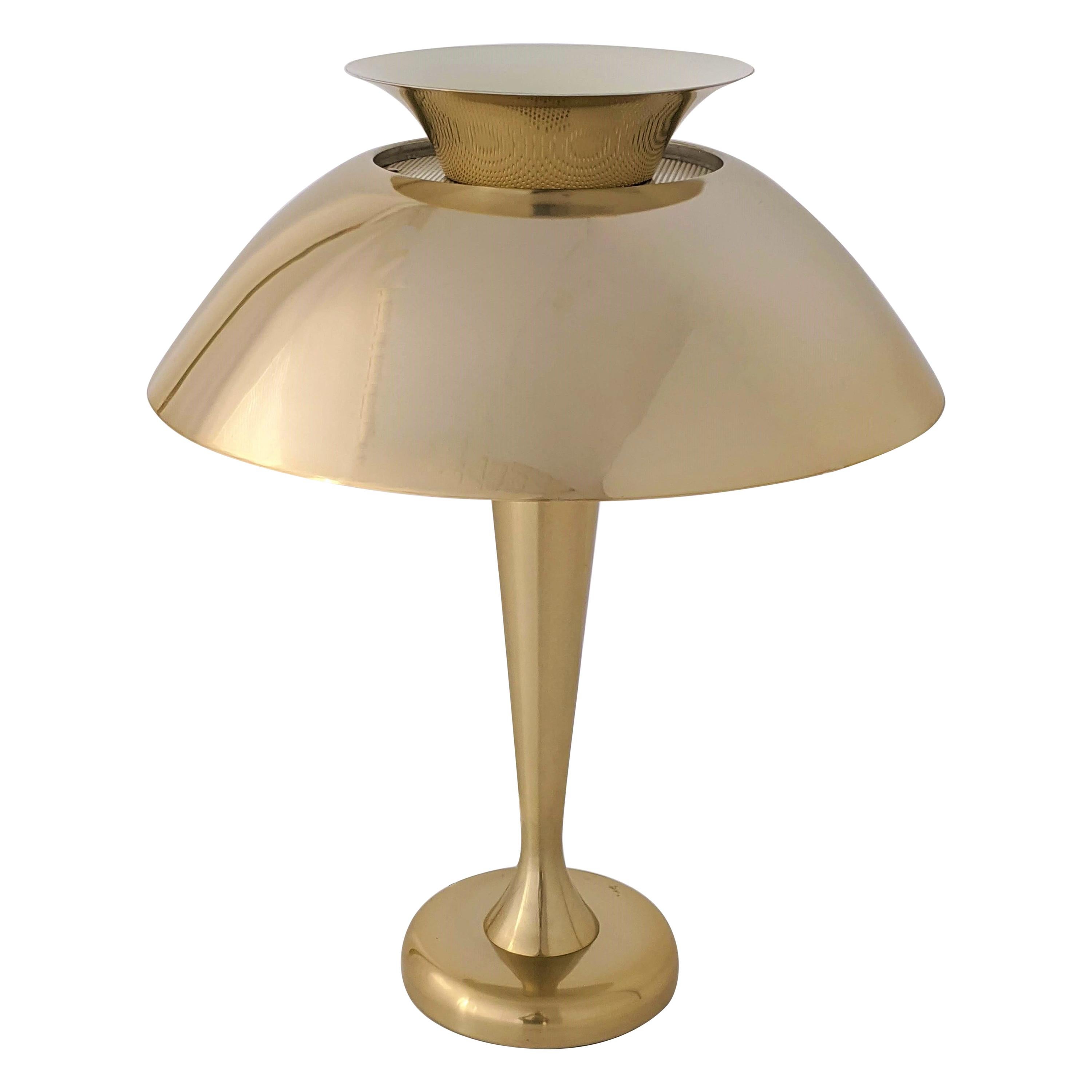 1960s Paavo Tynell style Brass-Plated Table Lamp, USA