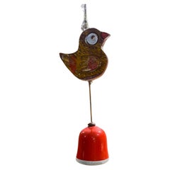 1960s Pacific Stoneware Art Pottery Birdie Wind Chime