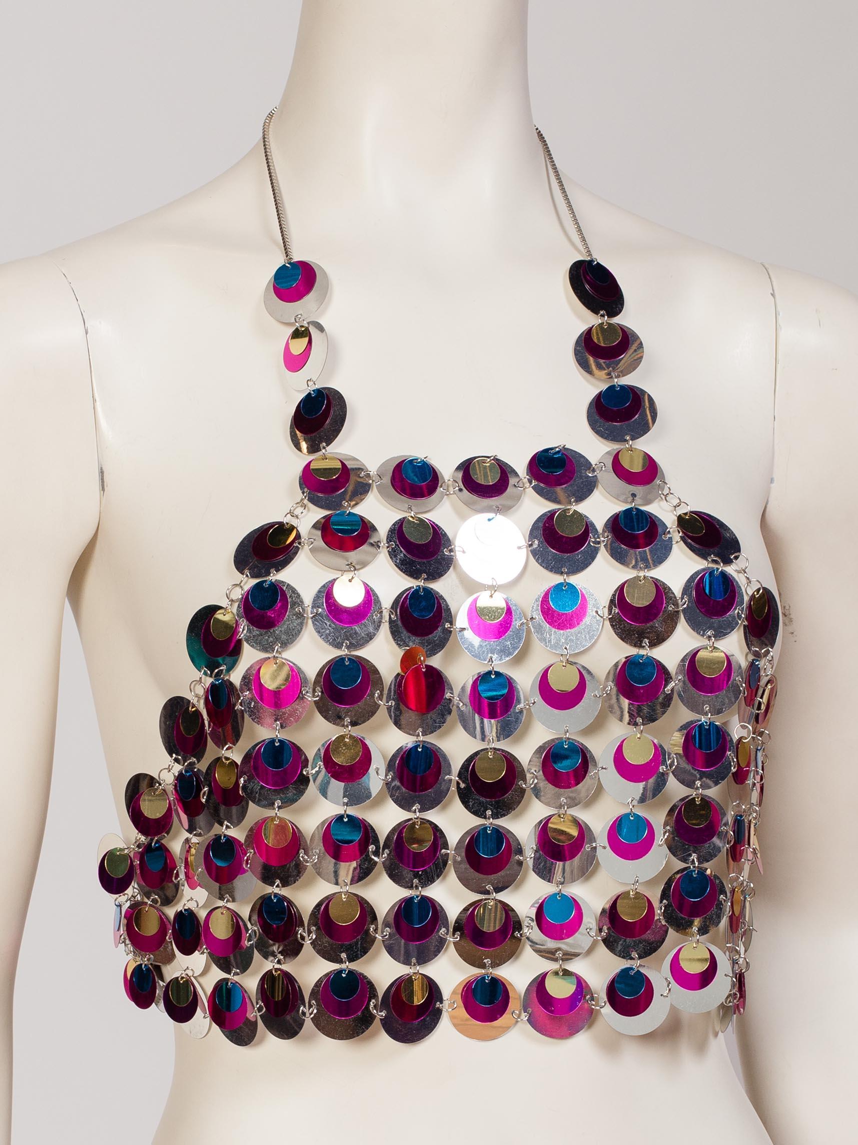 1960s Paco Rabanne Style Sequin Chainmail Top
