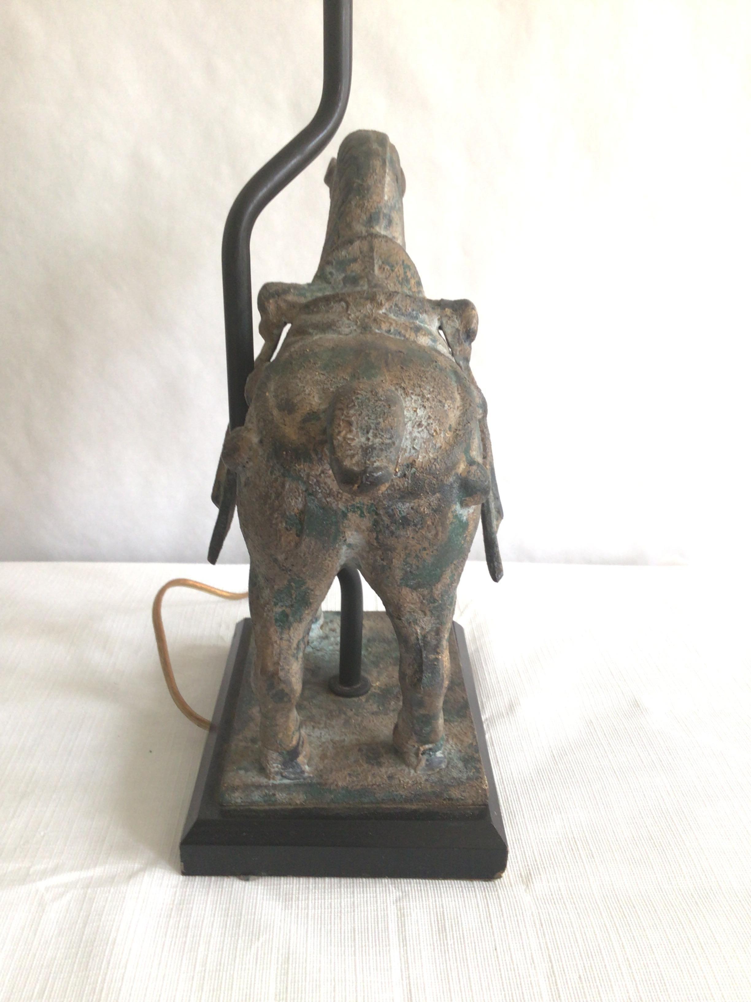 1960s Painted Iron Horse Table Lamp 4
