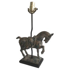 1960s Painted Iron Horse Table Lamp