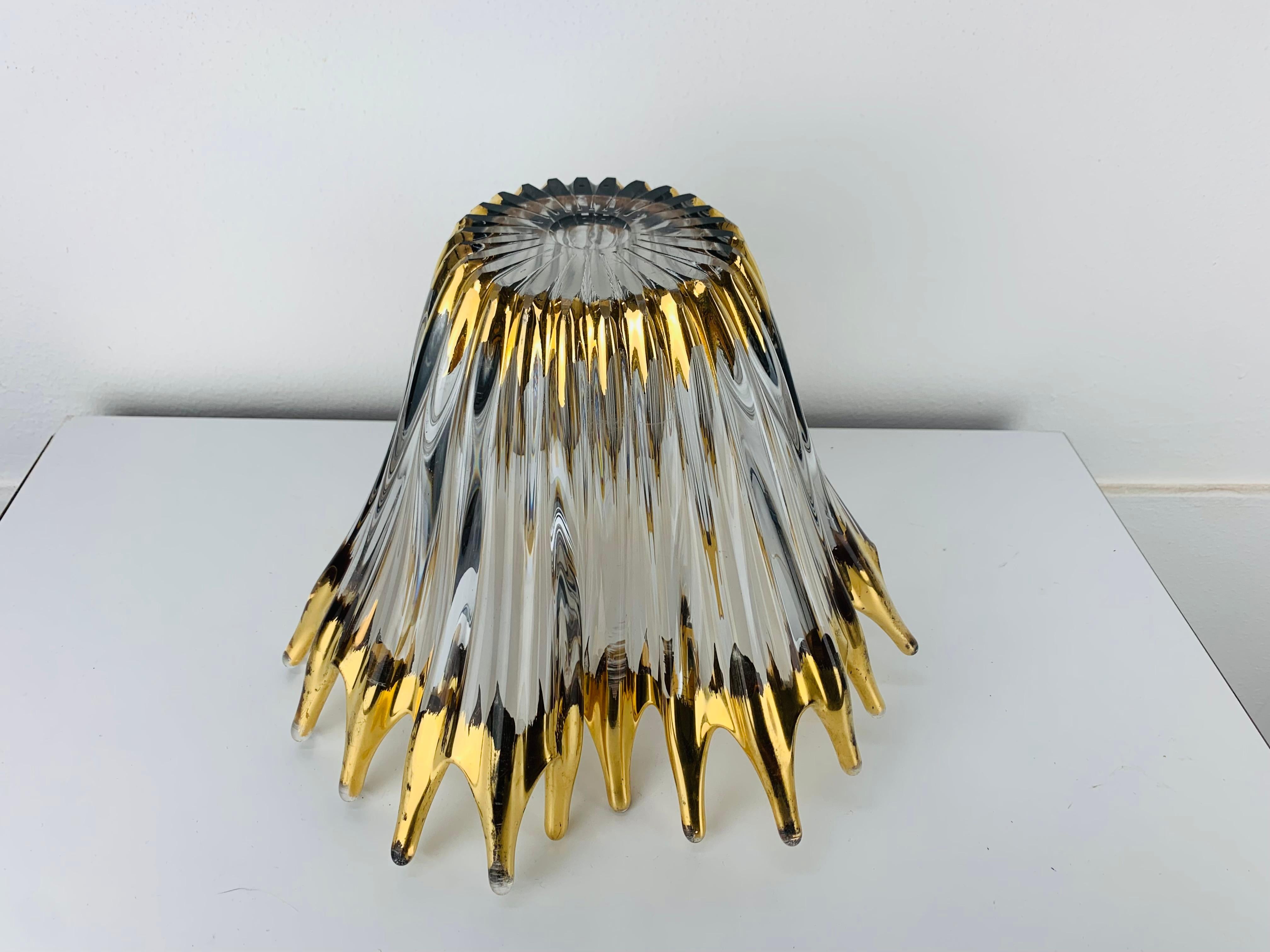 1960's Pair free form golden glass bowl attributed to Cofrac Art Verrier France For Sale 6