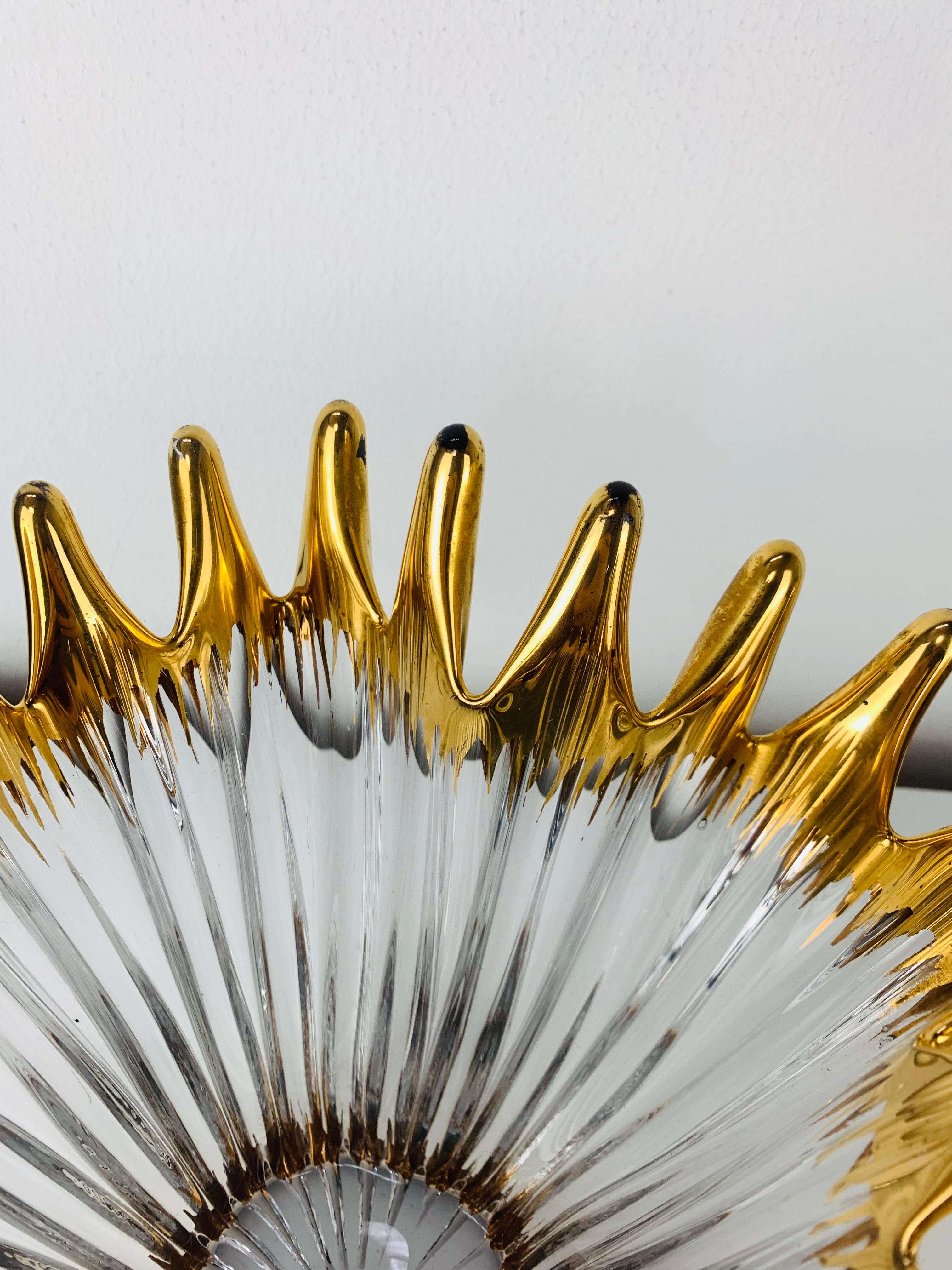 1960's Pair free form golden glass bowl attributed to Cofrac Art Verrier France For Sale 12
