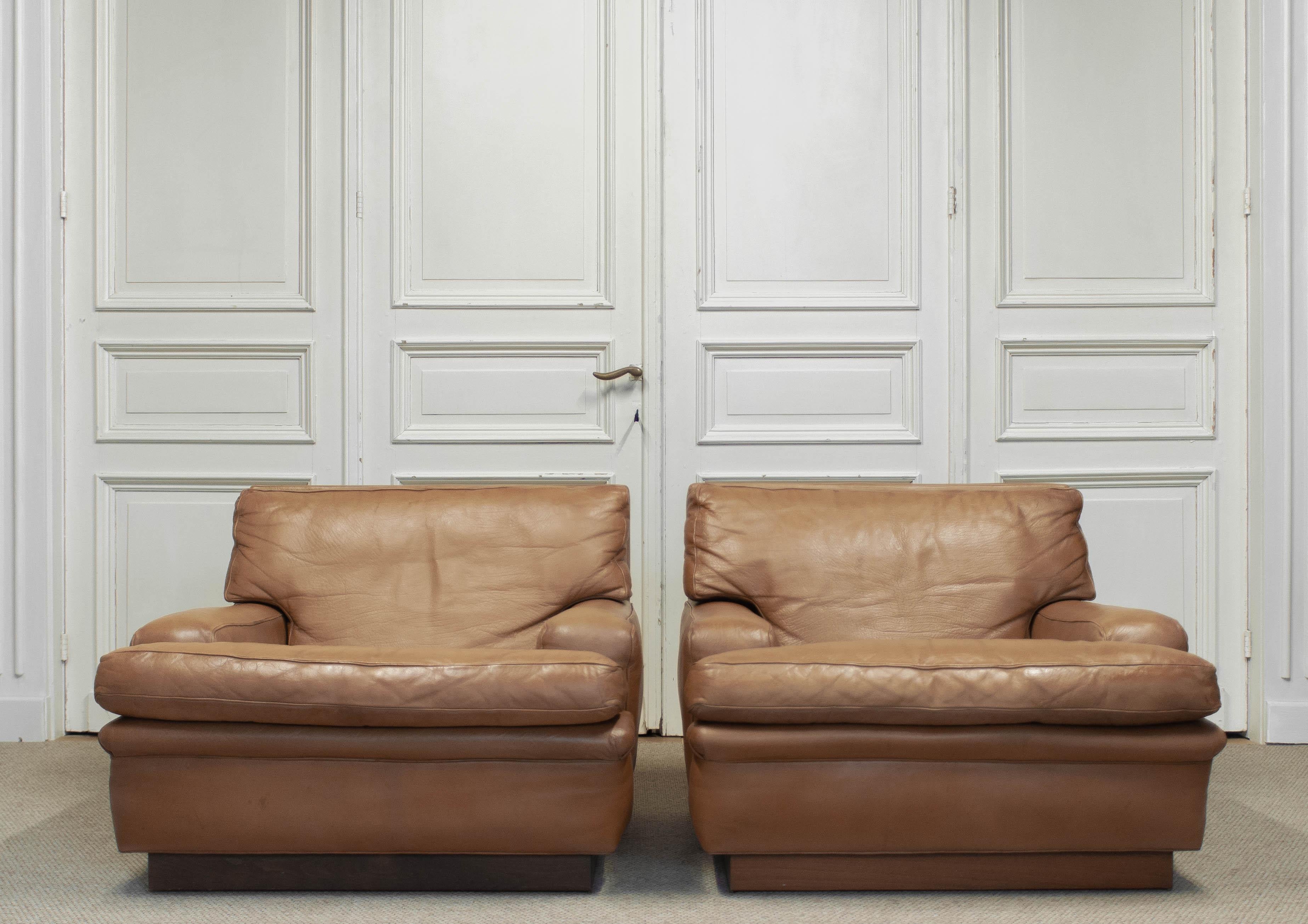 A pair of original 1960s “Mexico” armchairs designed by Arne Norell, Sweden. These striking pieces reflects Norell’s signature blend of Scandinavian craftsmanship and South American-inspired design influences. The chairs features a robust, brutalist