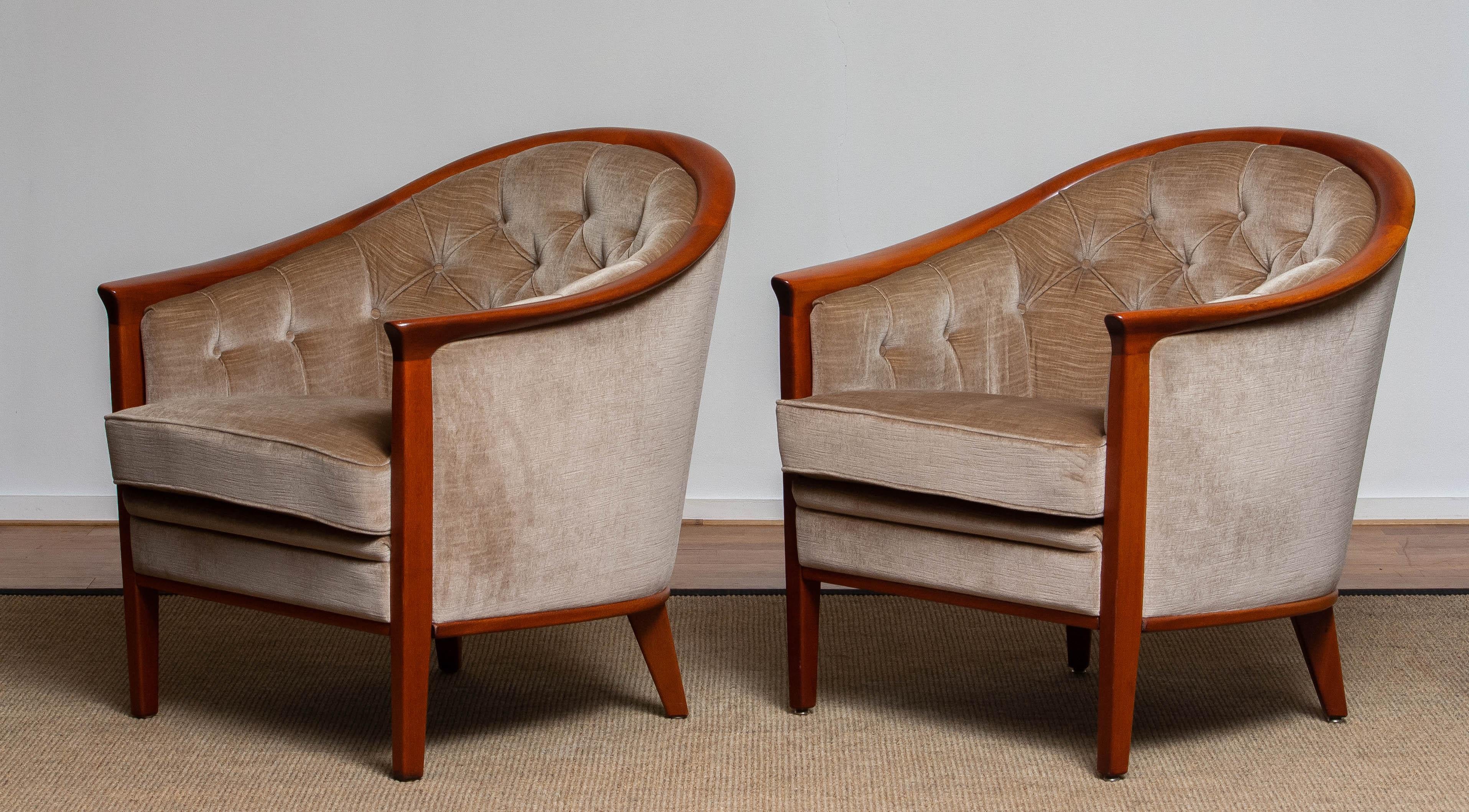 1960s Pair Lounge Club Chairs by Bertil Fridhagen Sweden 2