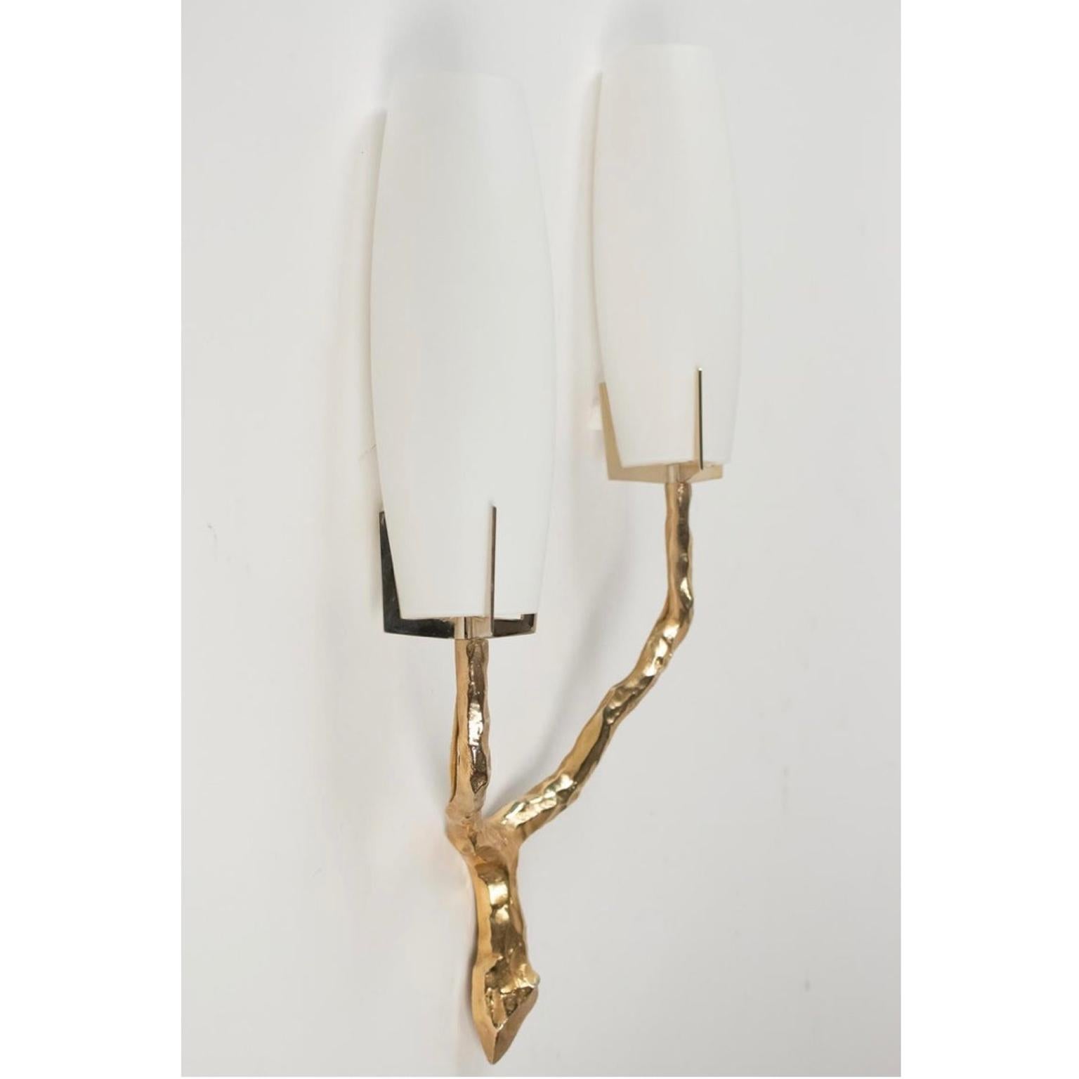 French 1960s Pair of Arlus Bronze Sconces