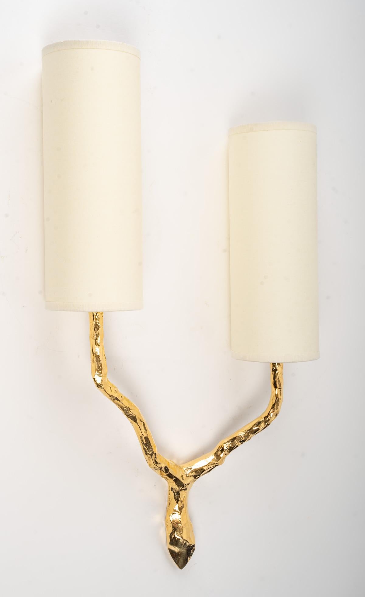 1960s Pair of Arlus Bronze Sconces In Good Condition In Saint-Ouen, FR