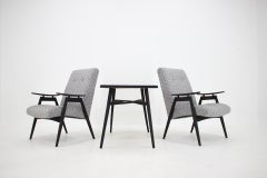 1960s Pair of Armchairs and Coffee Table, Czechoslovakia