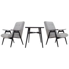 1960s Pair of Armchairs and Coffee Table, Czechoslovakia