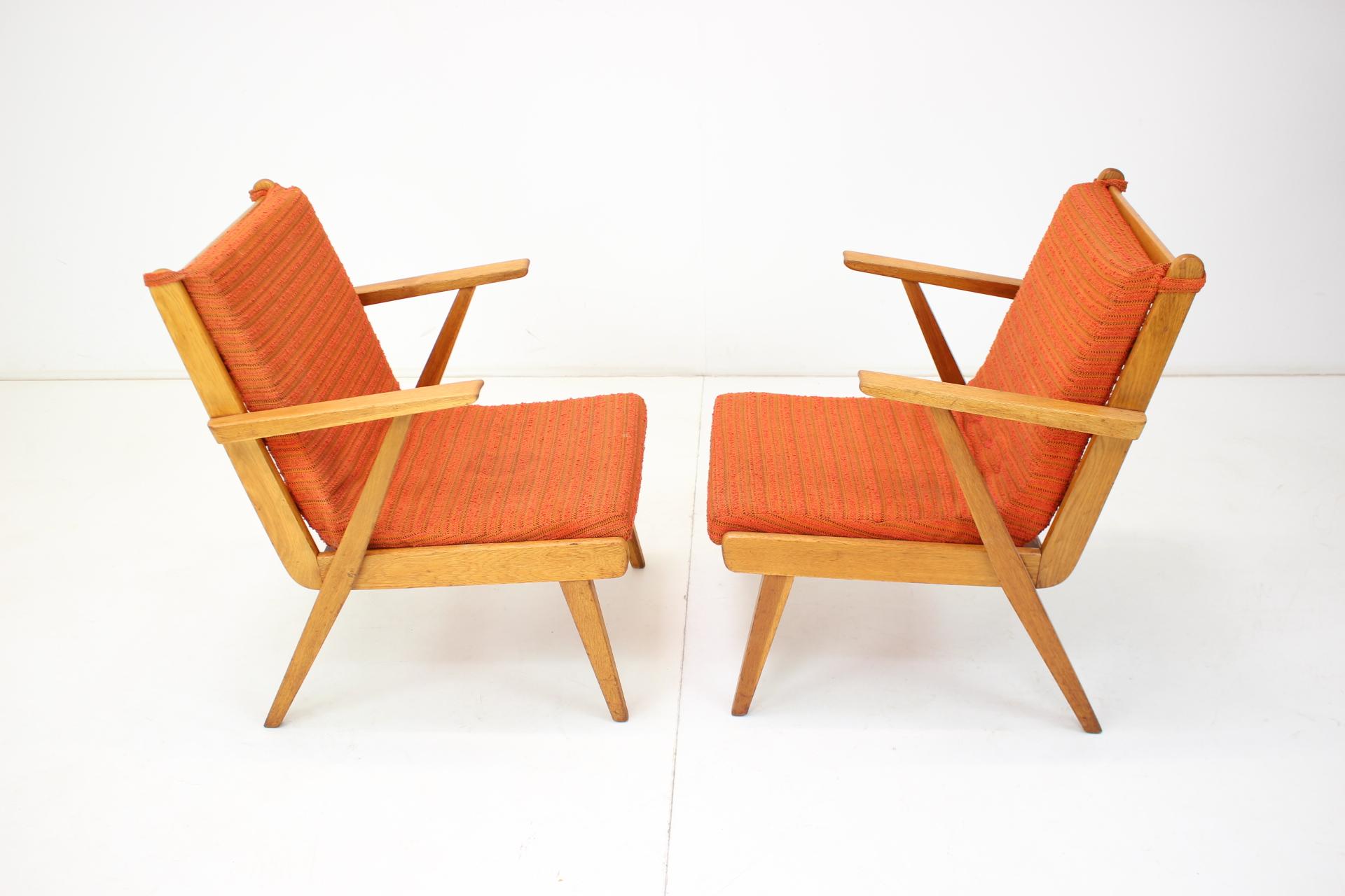 1960s Pair of Armchairs, Czechoslovakia For Sale 2