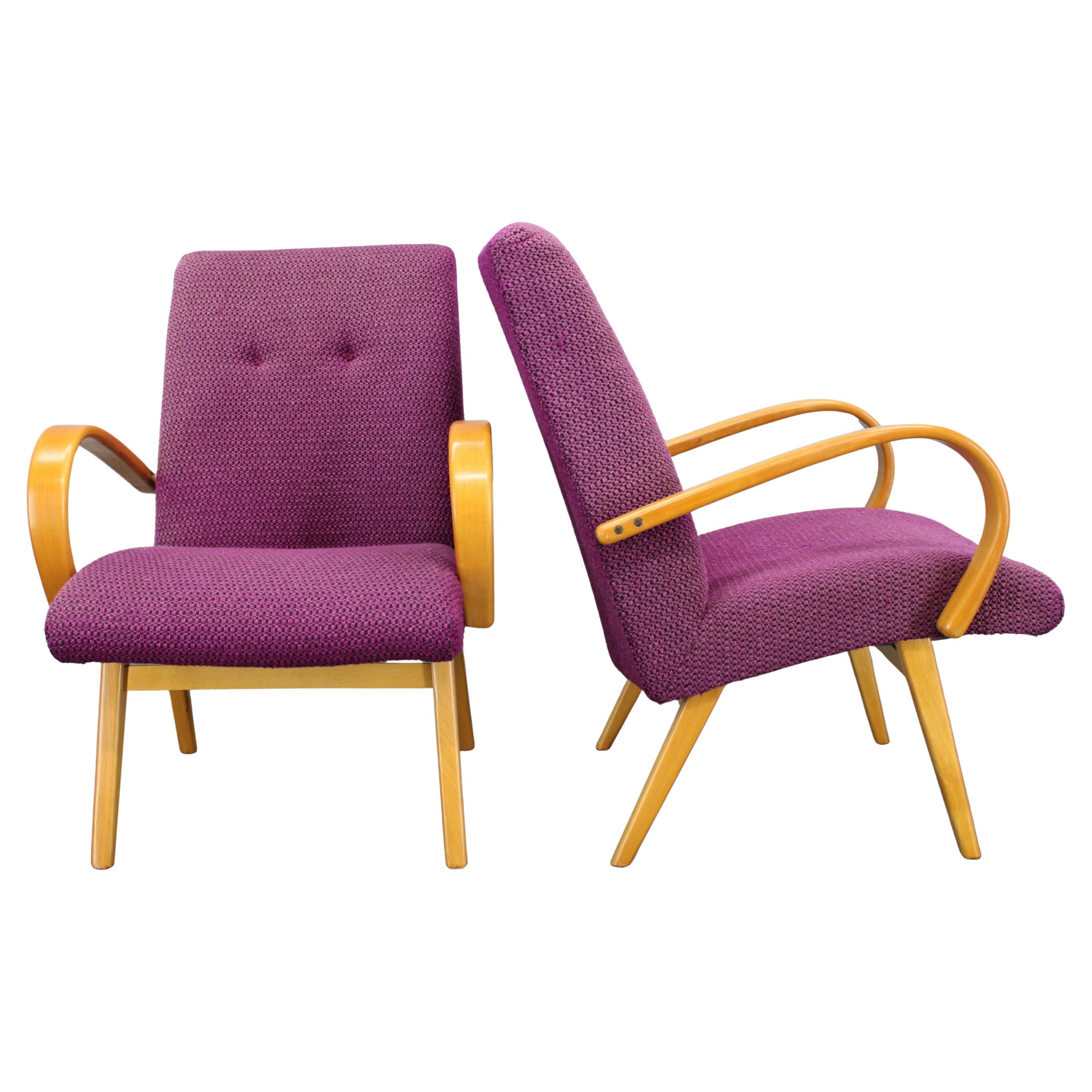 1960s Pair of Armchairs, Czechoslovakia