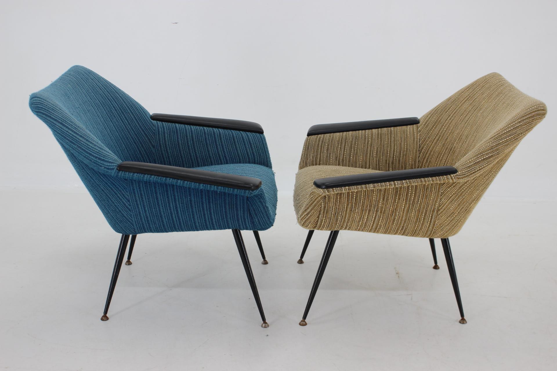 Paire de fauteuils des annes 1960, Italie en vente 4