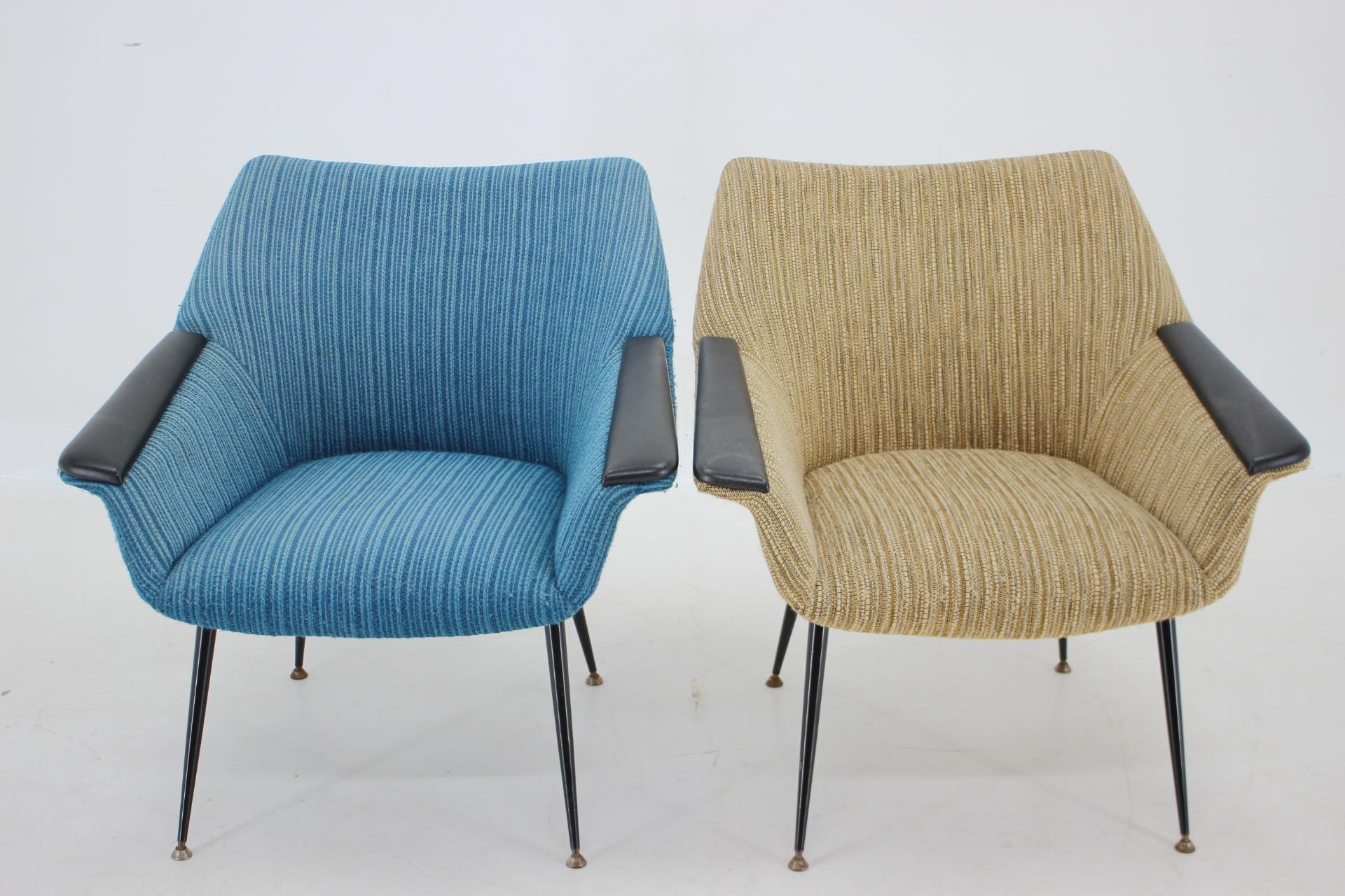 Paire de fauteuils des annes 1960, Italie Bon état - En vente à Praha, CZ