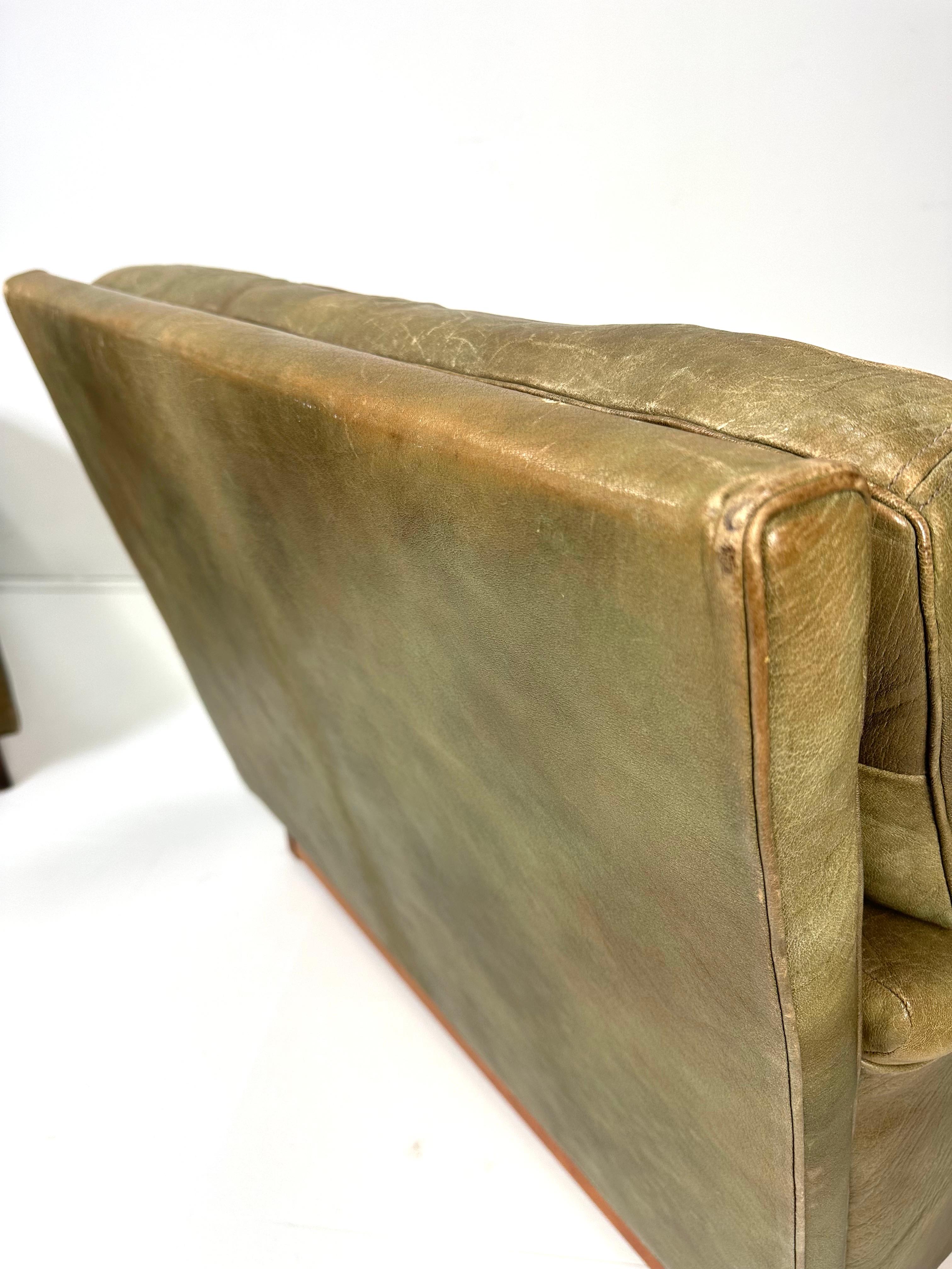 1960s Pair of Arne Norell Leather Lounge Chairs For Sale 4
