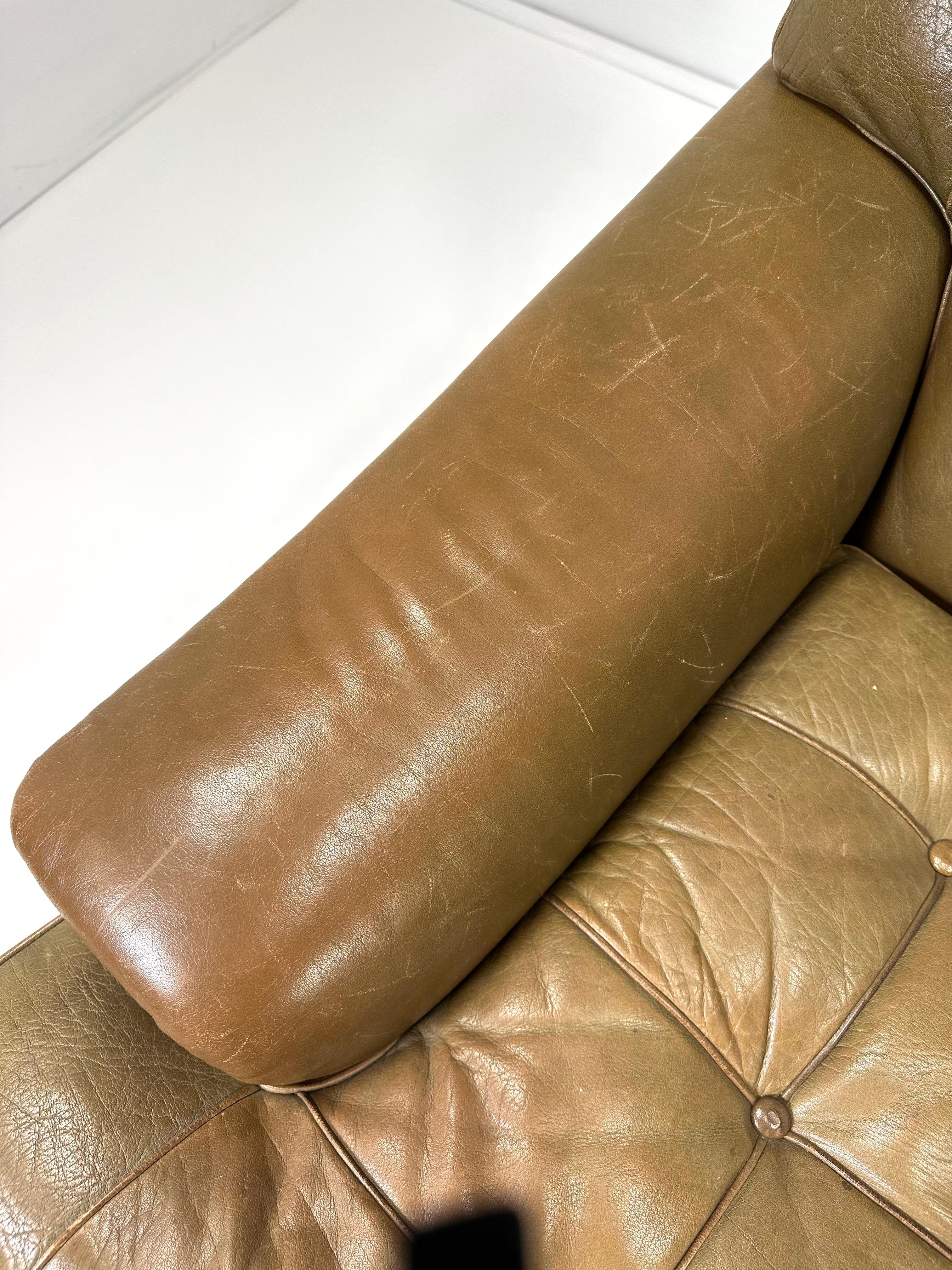 1960s Pair of Arne Norell Leather Lounge Chairs For Sale 3