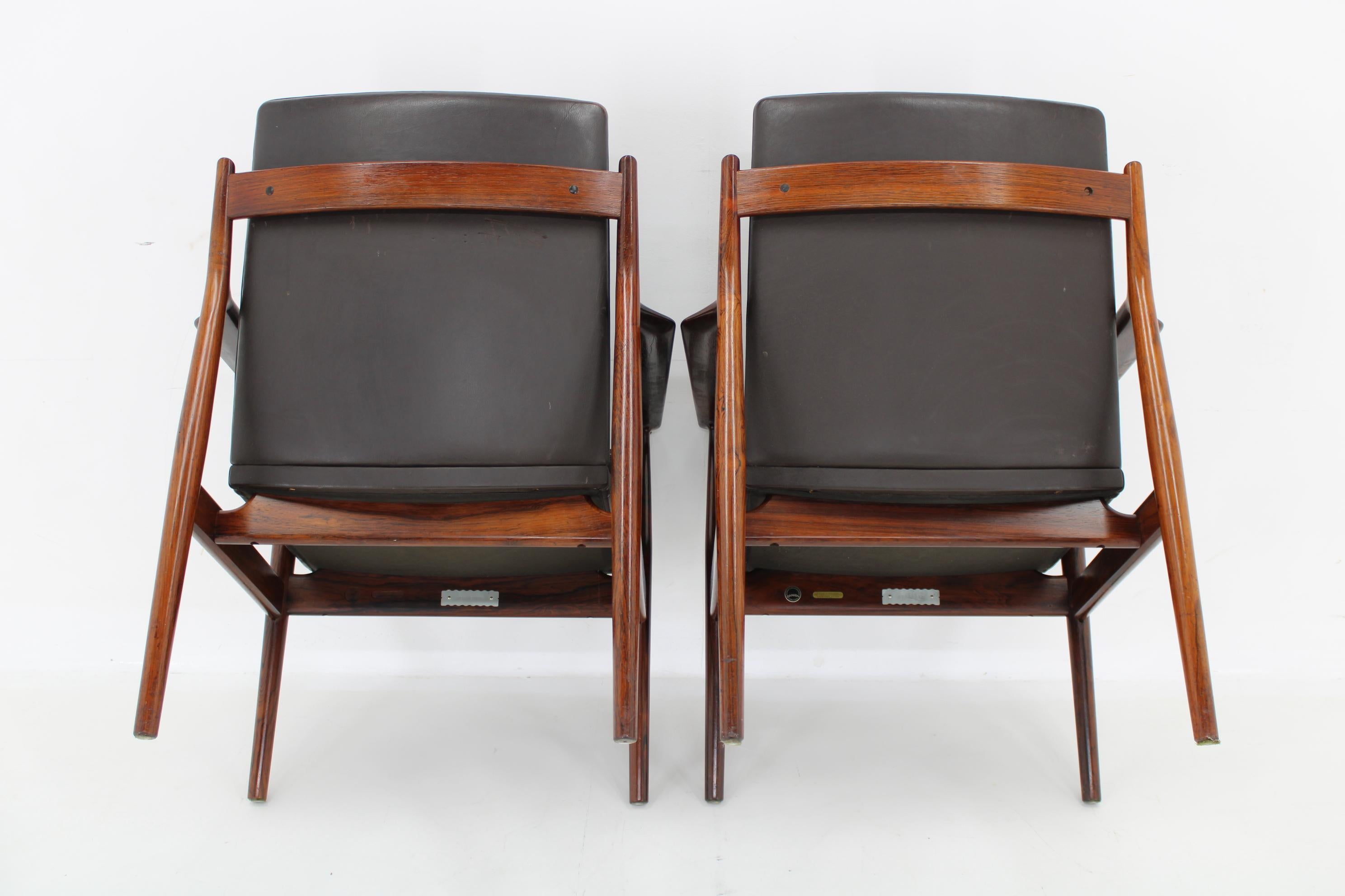 1960s Pair of Arne Vodder 431 Armchairs by Sibast Mobler, Denmark For Sale 6