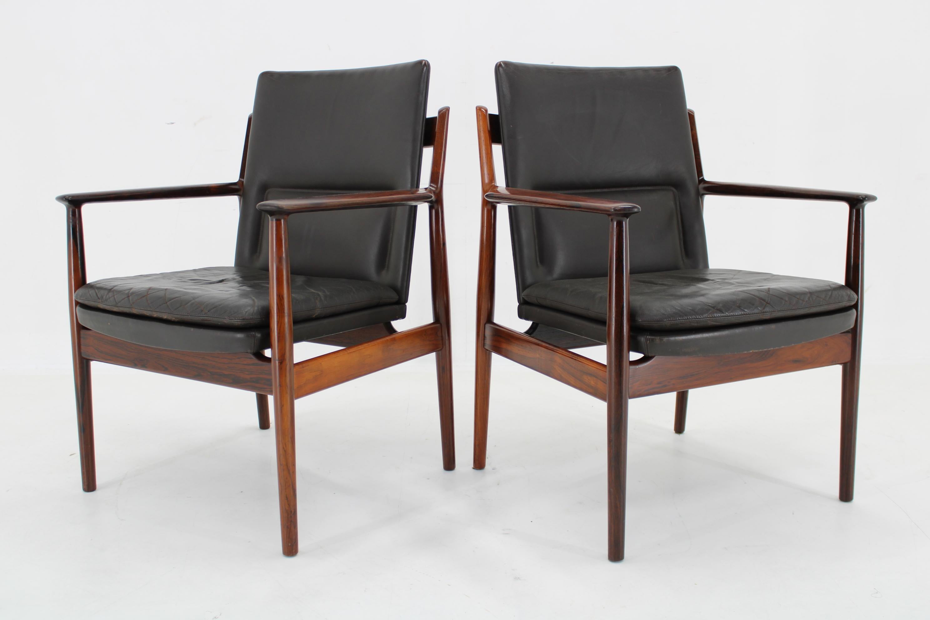 Mid-Century Modern 1960s Paire de fauteuils Arne Vodder 431 par Sibast Mobler, Danemark en vente