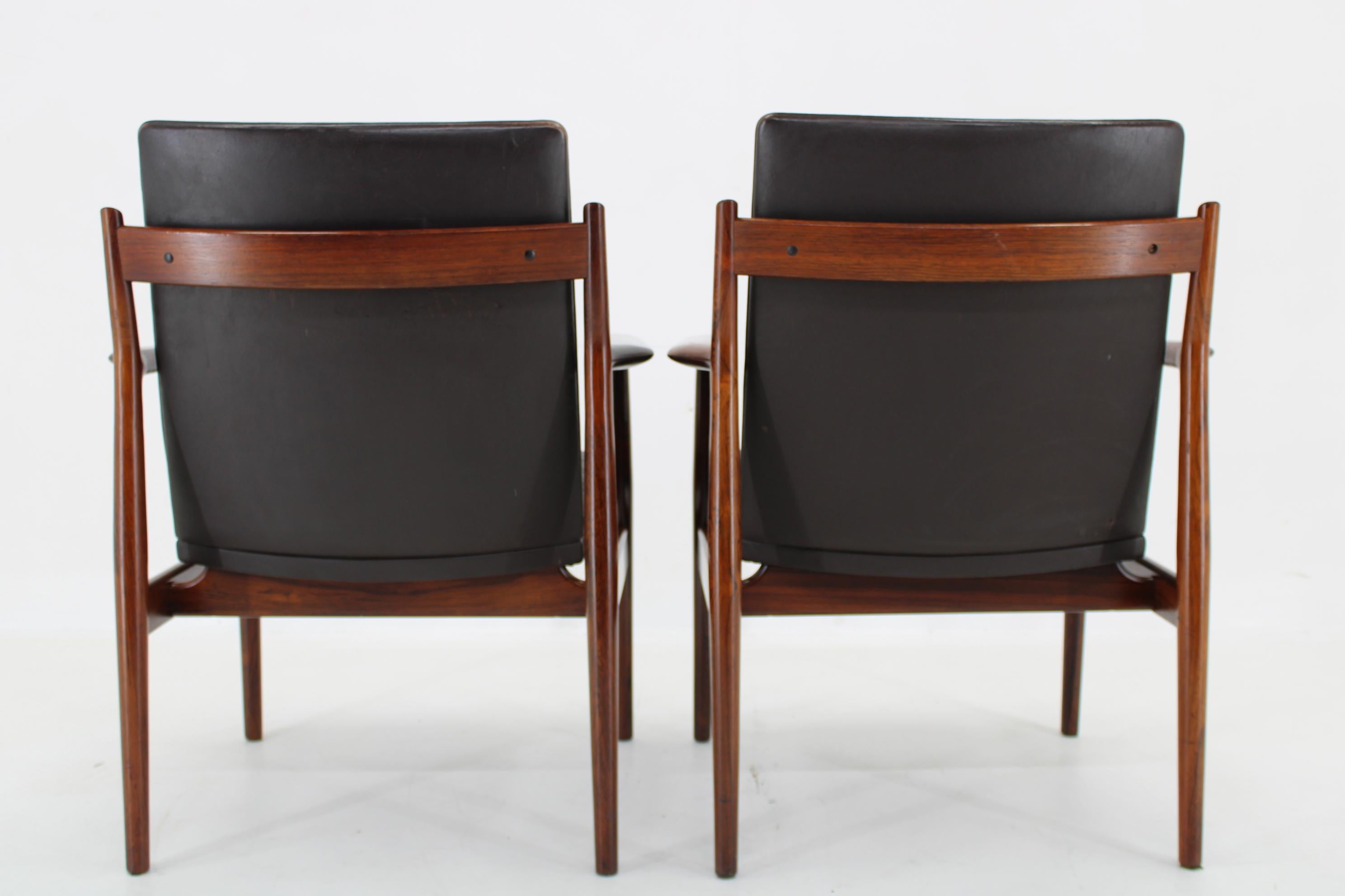 Mid-20th Century 1960s Pair of Arne Vodder 431 Armchairs by Sibast Mobler, Denmark For Sale