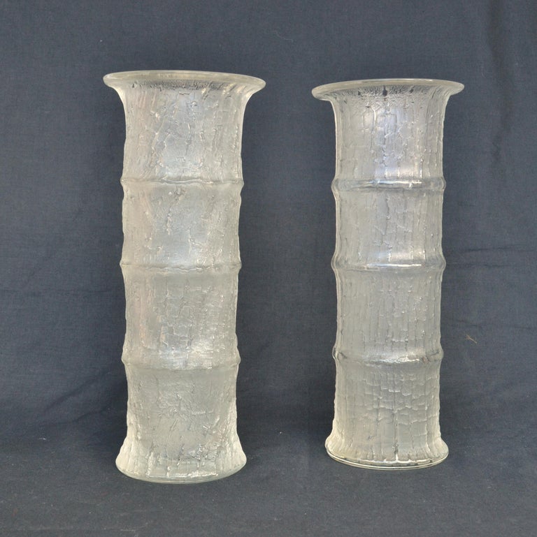 Pair Of Bamboo Shape Glass Vases By Timo Sarpaneva For Iittala For Sale At 1stdibs