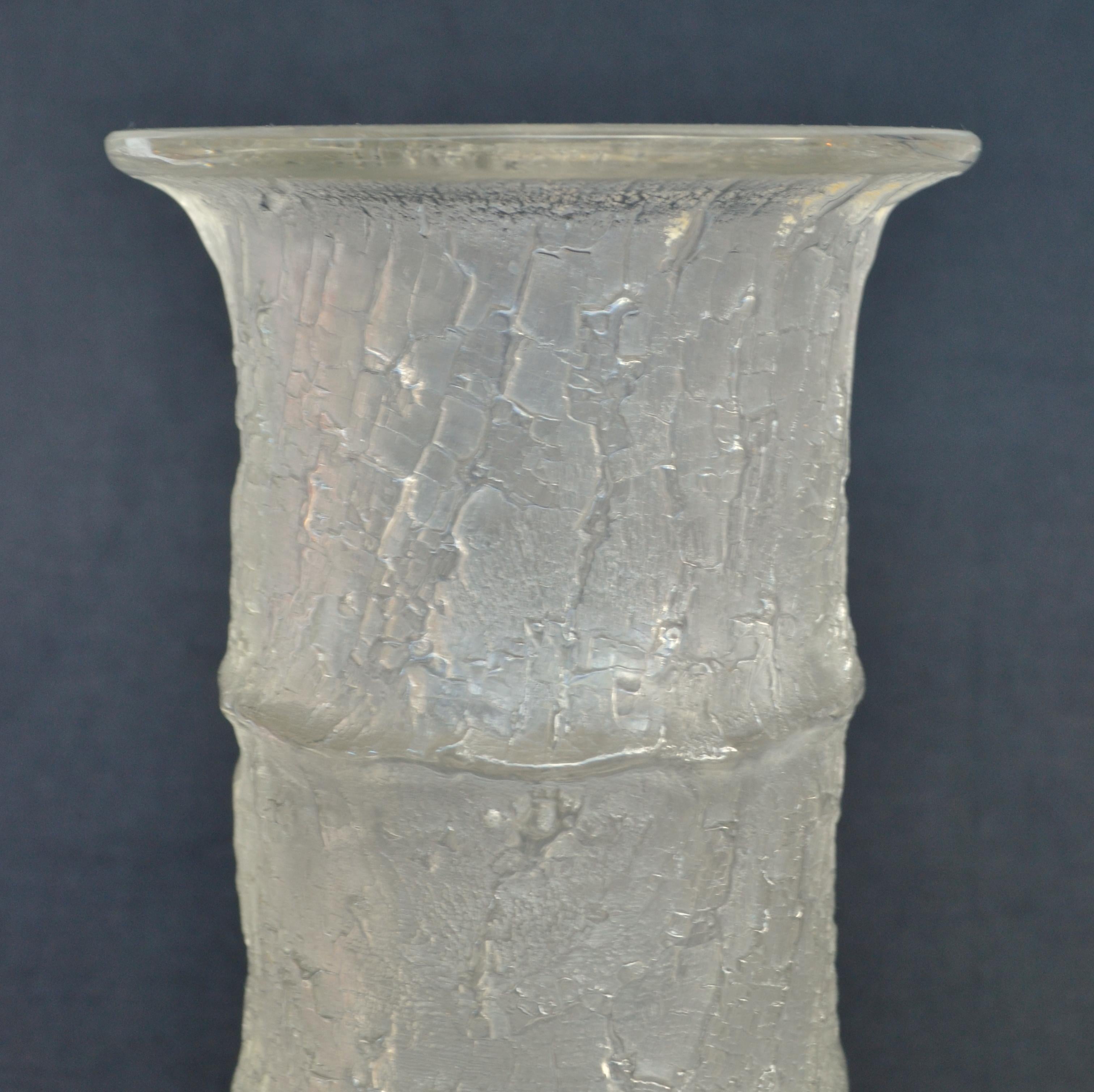 Sculpté à la main Paire de vases en verre en forme de bambou de Timo Sarpaneva pour Iittala en vente