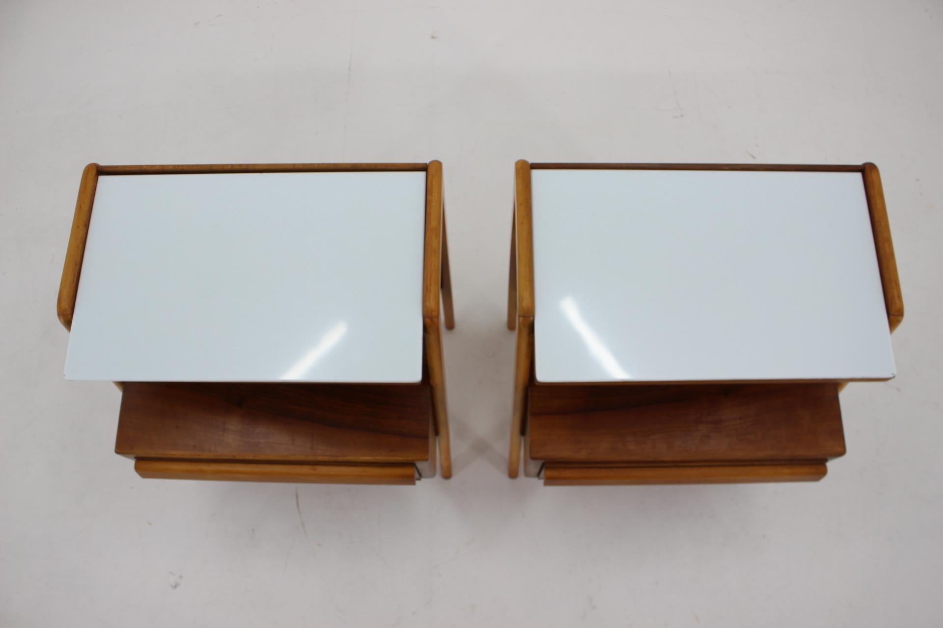 Mid-20th Century 1960s Pair of Bedside Tables by Interier, Czechoslovakia