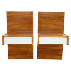 1960s Pair of Bedside Tables in Walnut, Czechoslovakia