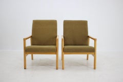1960s Pair of Beech Armchairs, Czechoslovakia