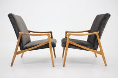 Paire de fauteuils en hêtre des années 1960, Tchécoslovaquie