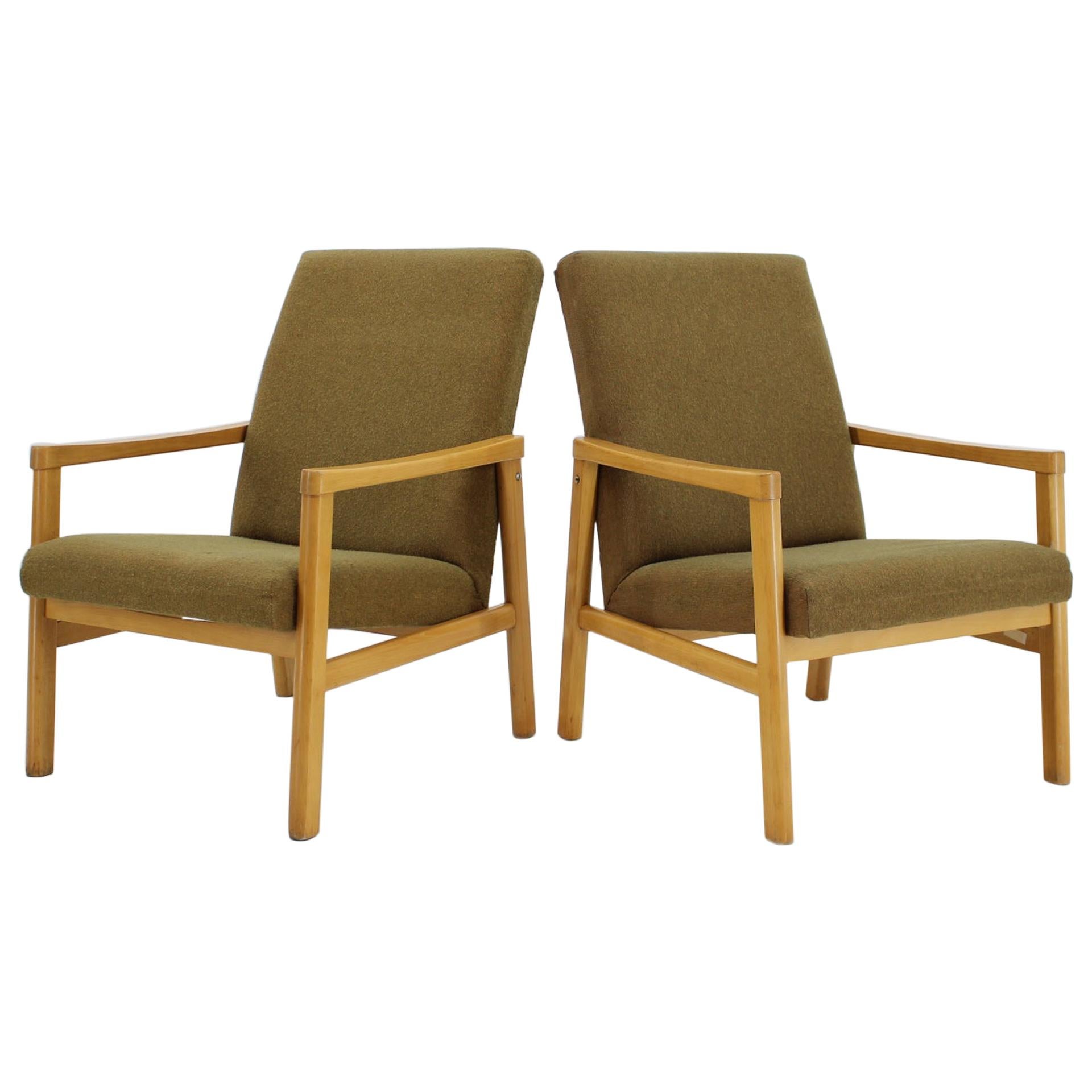 Paar Sessel aus Buchenholz, Tschechoslowakei, 1960er Jahre