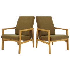 1960s Pair of Beech Armchairs, Czechoslovakia