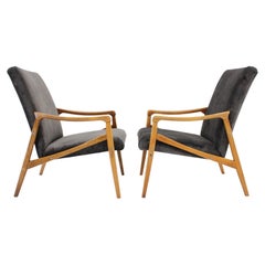 1960s Pair of Beech Armchairs , Czechoslovakia