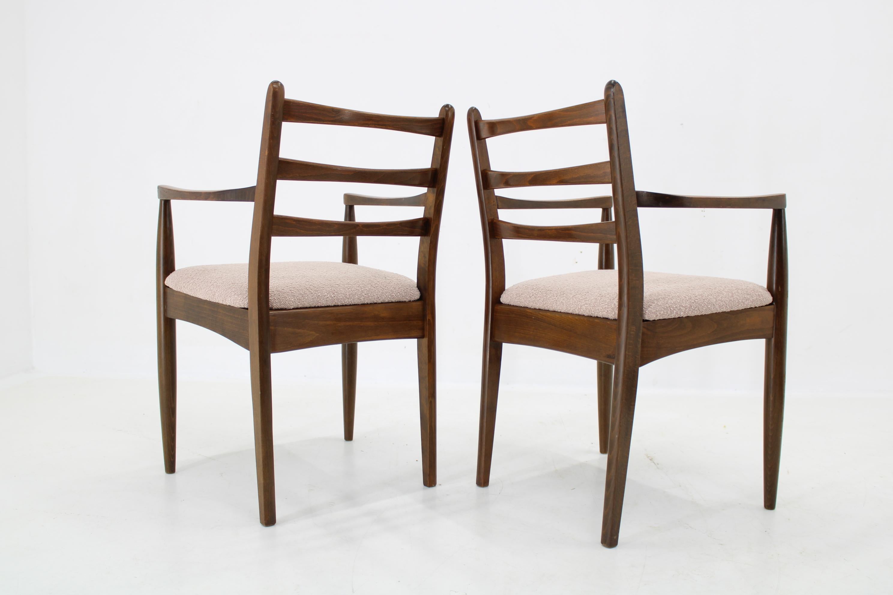 1960s Pair of Beech Armchairs, Czechoslovkia For Sale 1