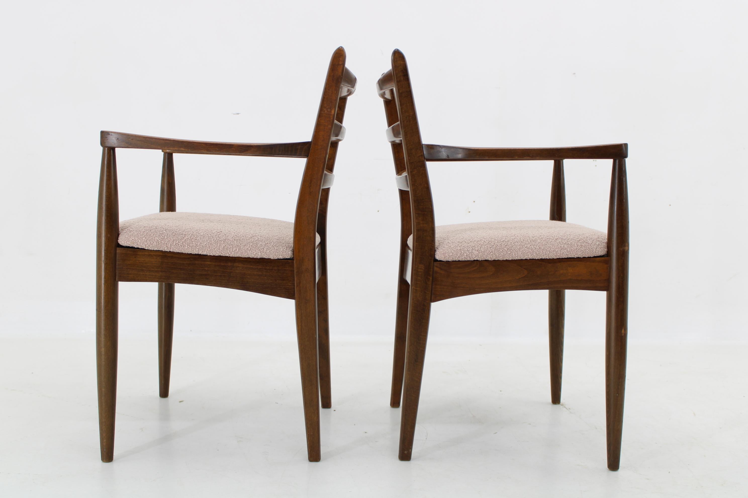 1960s Pair of Beech Armchairs, Czechoslovkia For Sale 2