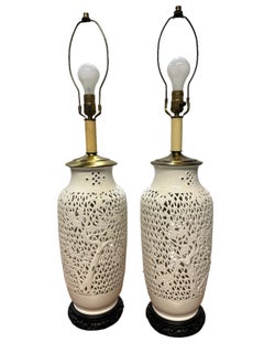 1960s Pair of Blanc de Chine Articulated table lamps Mid Century
