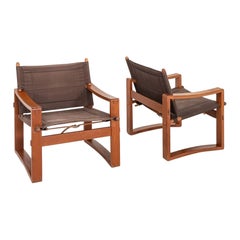 1960s Pair of Borge Jensen Safari Chairs by Bernstorffsminde Mobelfabrik