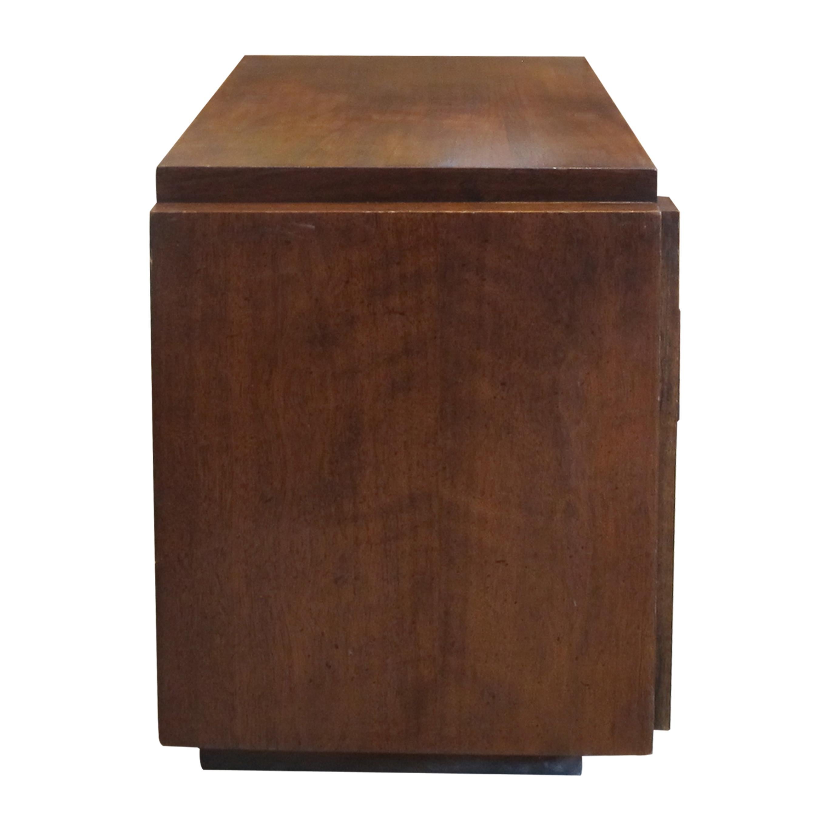 Mid-20th Century 1960s Pair of “Brutalist” Walnut Staccato Paul Evan Bedside/End Tables by Lane