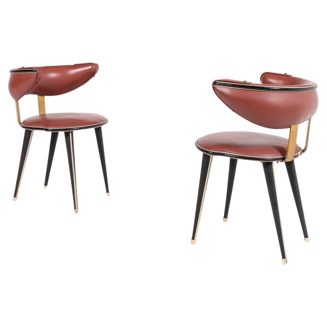 1960’s pair of chairs from Anonima Castelli, Italy For Sale
