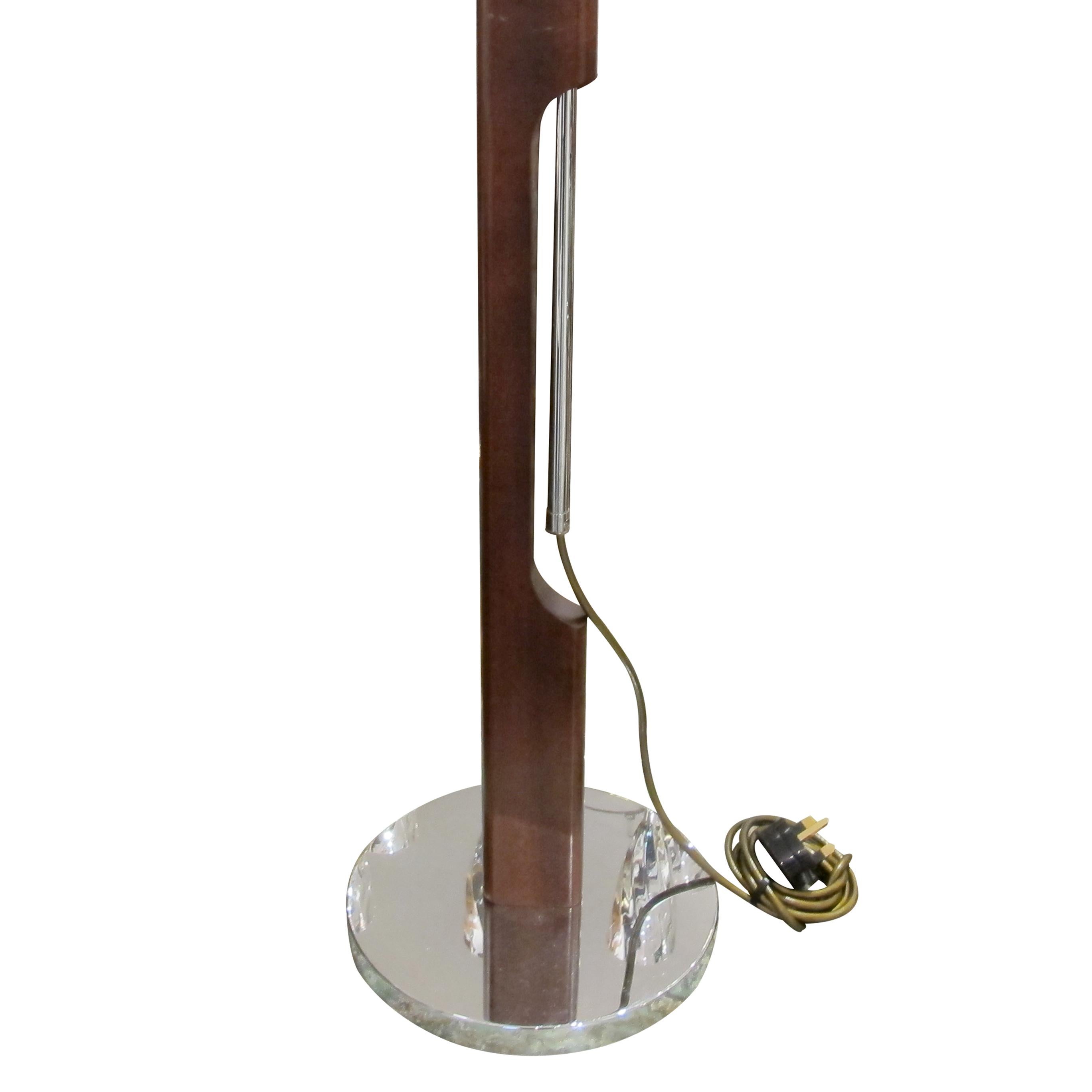 Other 1960s Pair of Chrome and Walnut Swivel Bracket Floor Lamps, Swedish For Sale