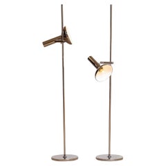 1960
s Pair of Chrome Plated Metal Floor Lights by Erwi Philips for Koch 
Lowy