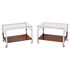 1960s Pair of Chrome Side Tables