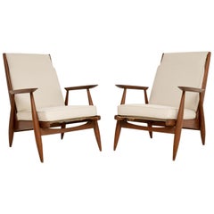 1960s Pair of Danish Oak Armchairs
