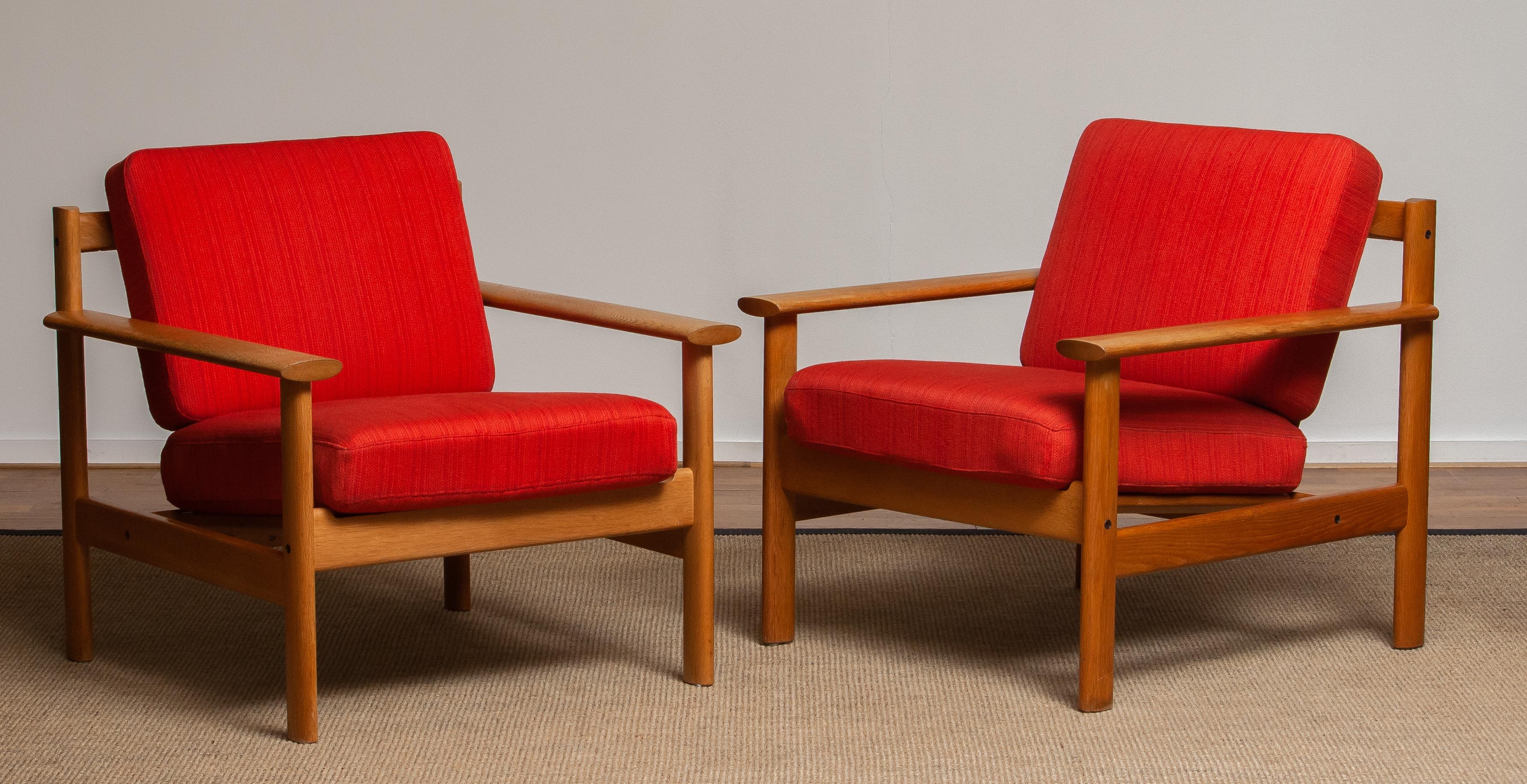 Scandinavian Modern 1960s Pair of Danish Oak Volther Style Lounge / Easy Chairs