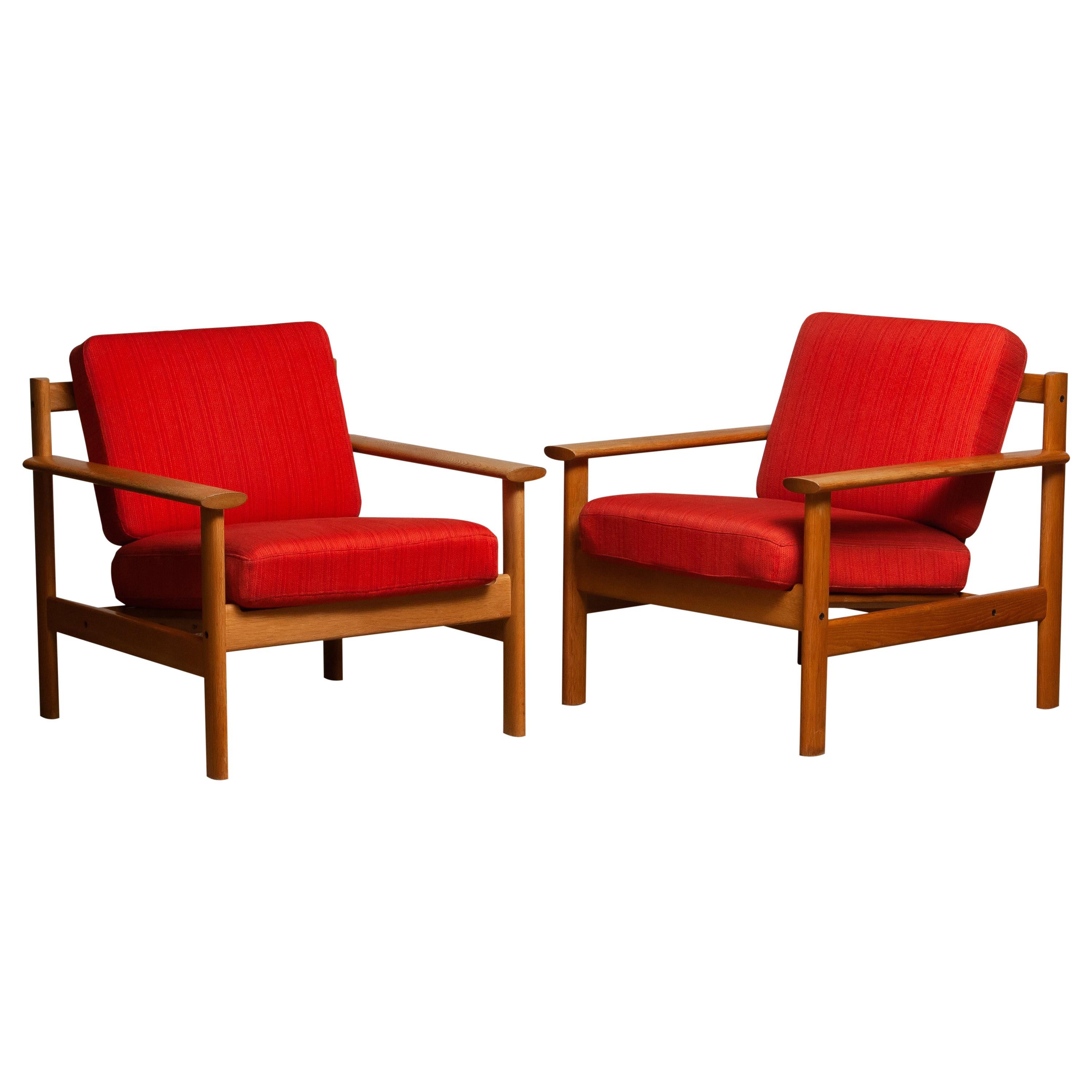 Scandinavian Modern 1960s Pair of Danish Oak Volther Style Lounge / Easy Chairs