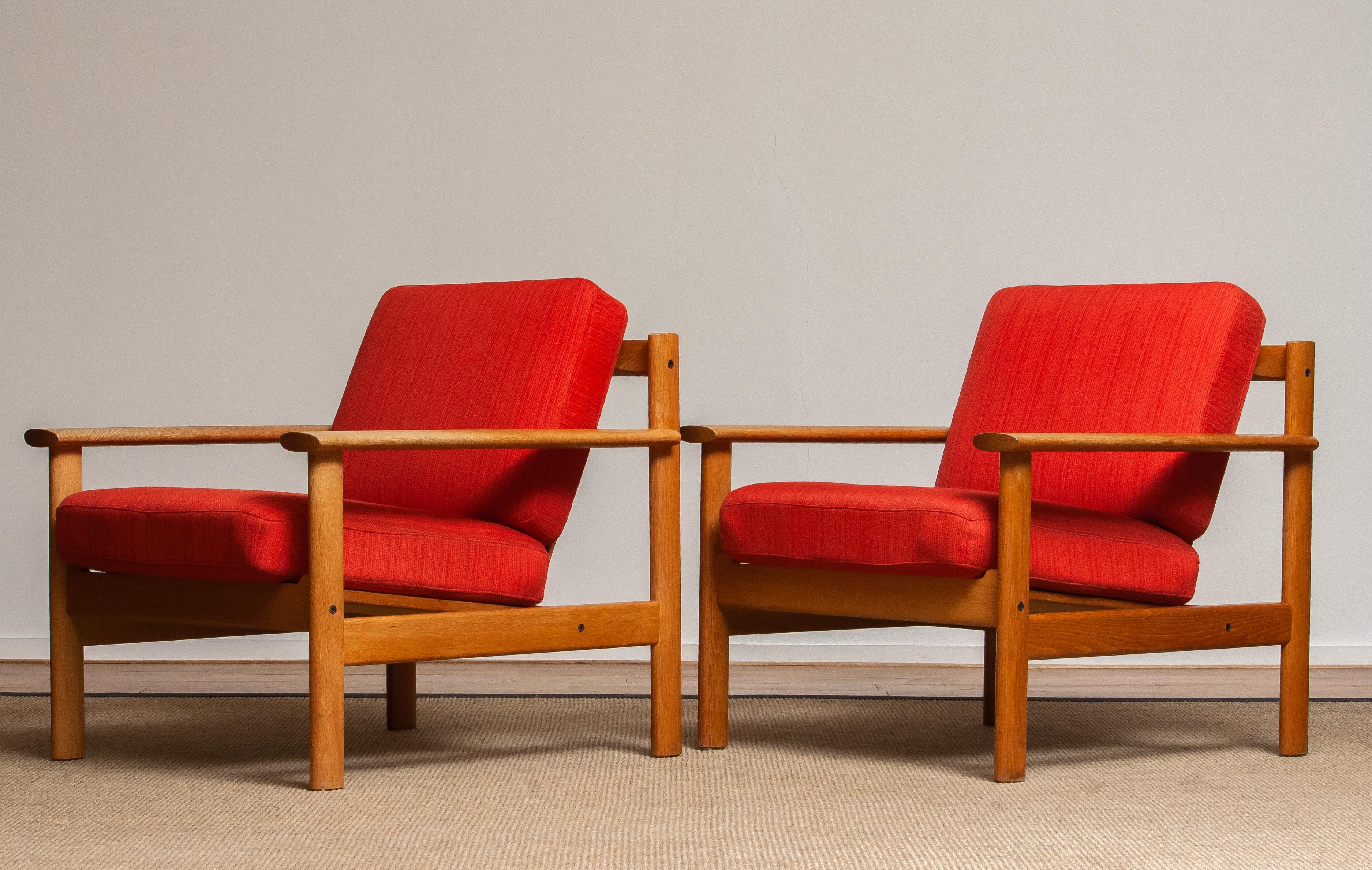 Mid-20th Century 1960s Pair of Danish Oak Volther Style Lounge / Easy Chairs