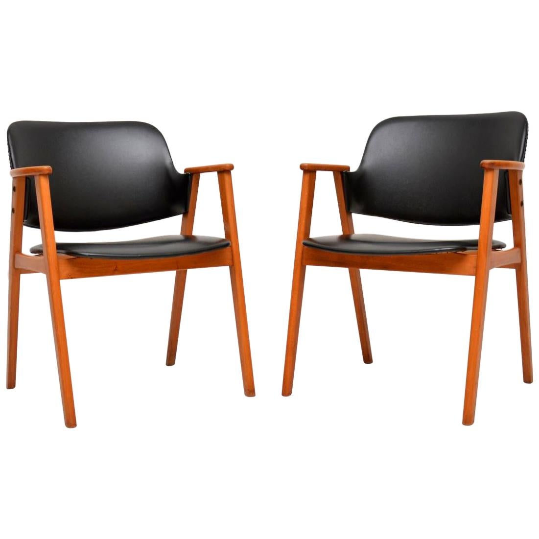 1960’s Pair of Danish Open Armchairs