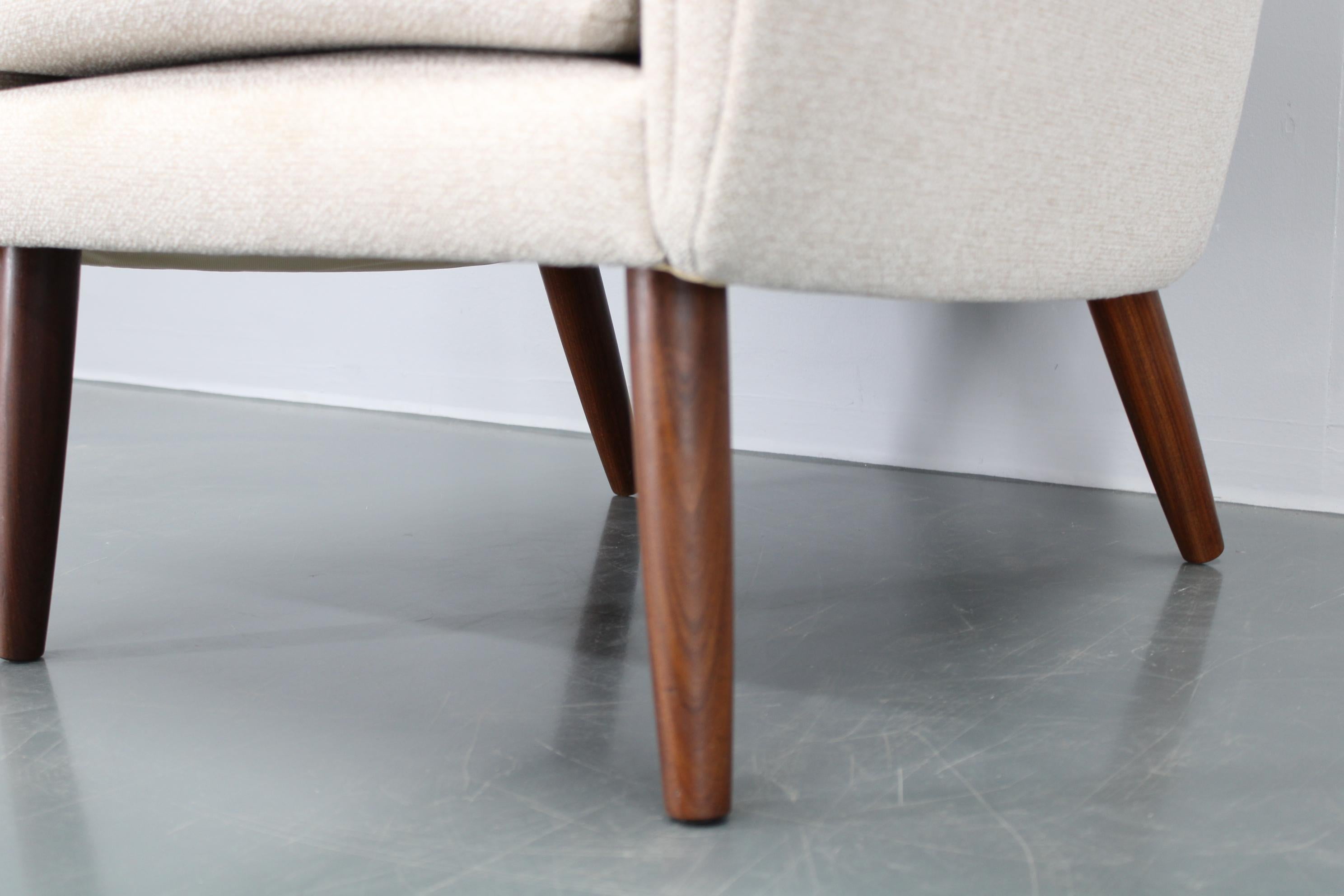Fabric 1960s Pair of Danish Restored Armchairs For Sale