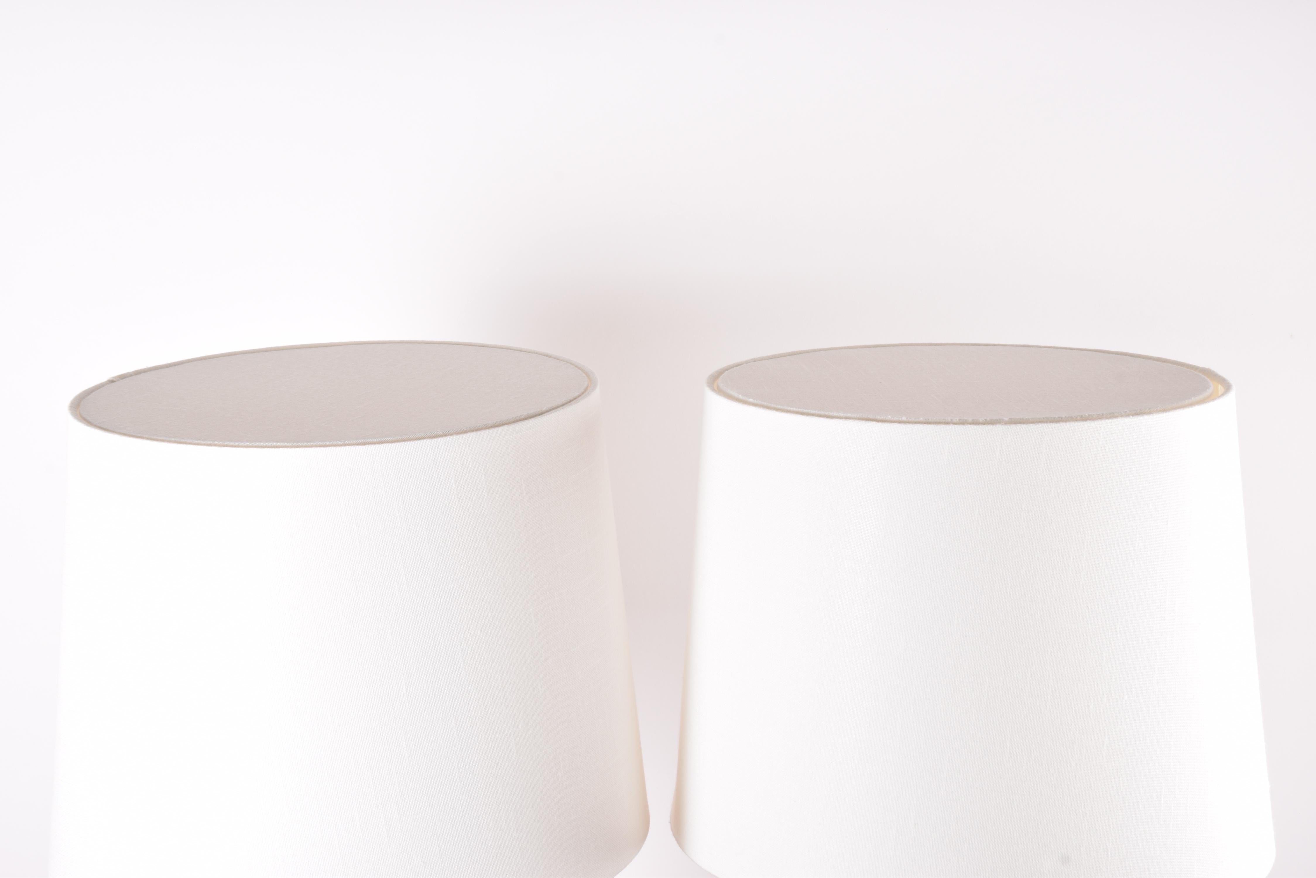 1960s Pair of Danish Søholm Tall Blue Ceramic Table Lamps Einar Johansen Attr. For Sale 5