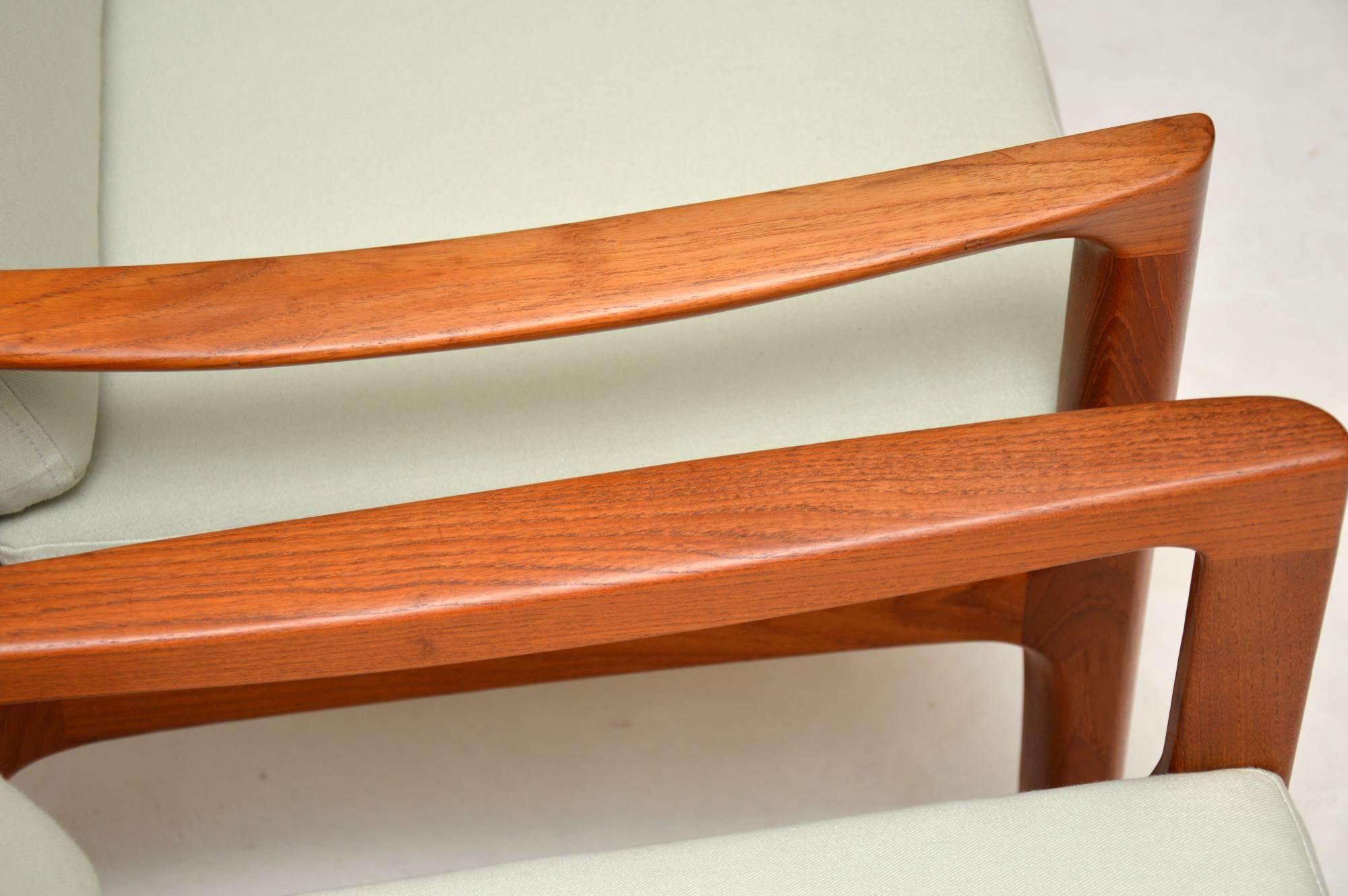 1960s Pair of Danish Teak Armchairs by Ole Wanscher 1