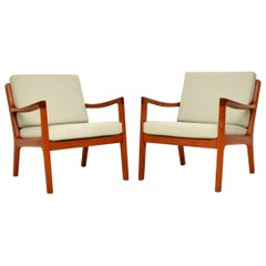 1960s Pair of Danish Teak Armchairs by Ole Wanscher