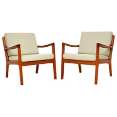 1960s Pair of Danish Teak Armchairs by Ole Wanscher